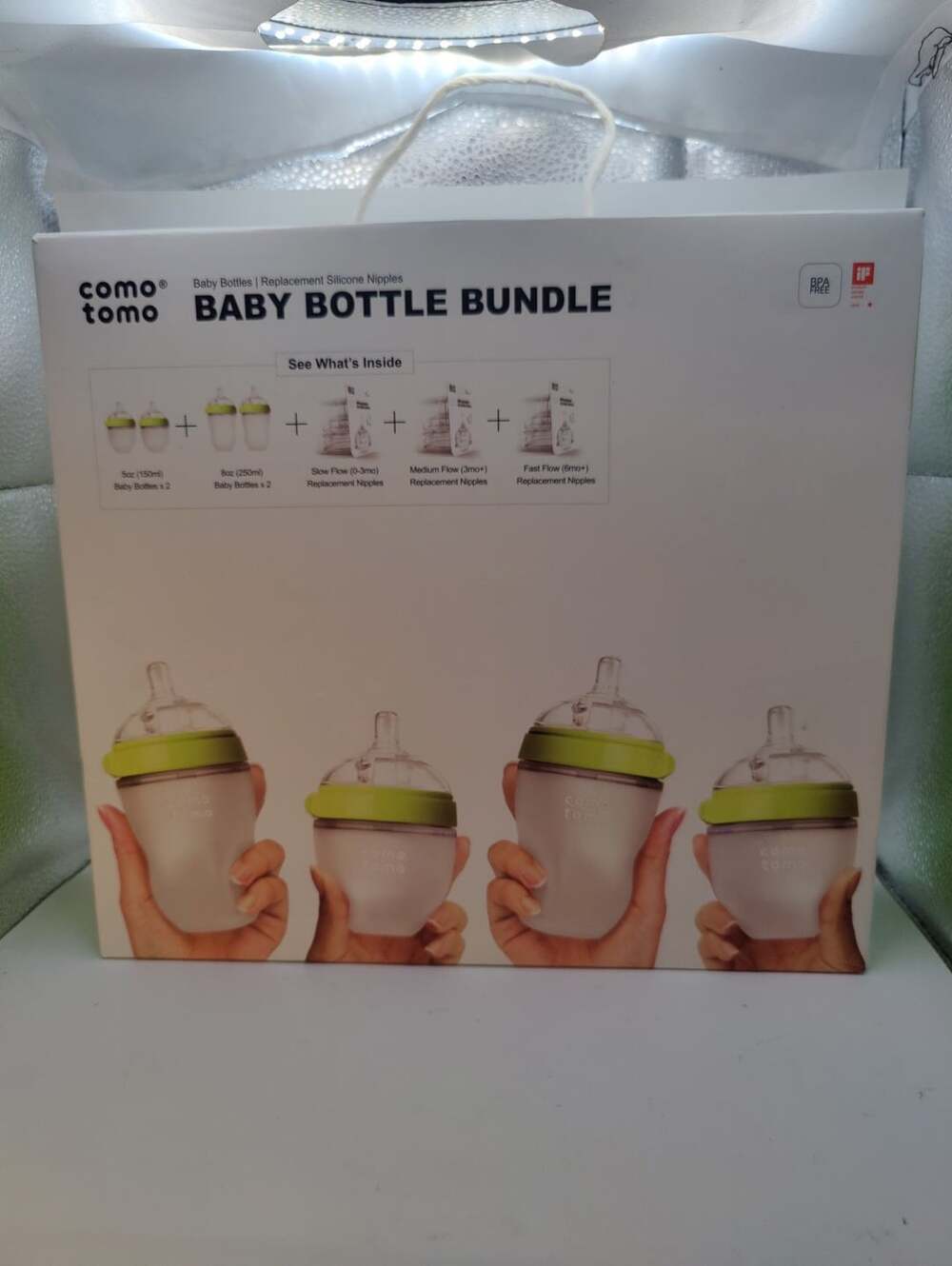 Comotomo Baby Bottle Bundle Green